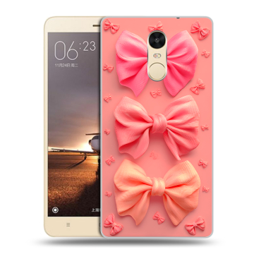 Силиконовый противоударный чехол на Xiaomi RedMi Note 4X с принтом Розовые бантики