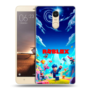 Силиконовый противоударный чехол на Xiaomi RedMi Note 4X с принтом Roblox Роблокс