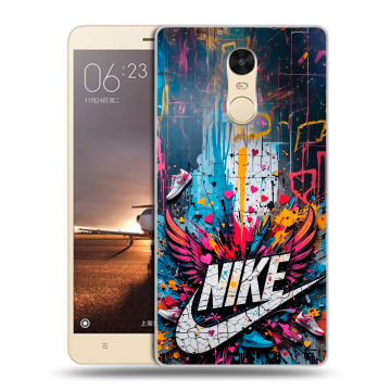 Силиконовый противоударный чехол на Xiaomi RedMi Note 4X с принтом Nike Найк
