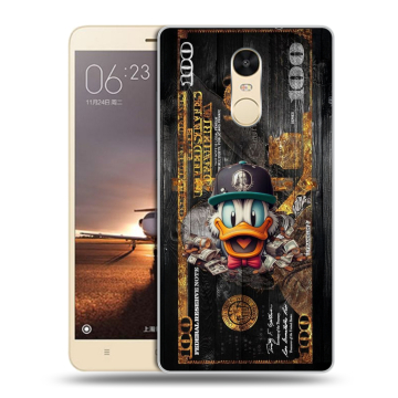 Силиконовый противоударный чехол на Xiaomi RedMi Note 4X с принтом Дональд Дак Доллар Силиконовый противоударный чехол на Xiaomi RedMi Note 4X с принтом Дональд Дак Доллар