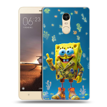 Силиконовый противоударный чехол на Xiaomi RedMi Note 4X с принтом Спанч боб Спанчбоб