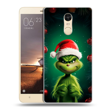 Силиконовый противоударный чехол на Xiaomi RedMi Note 4X с принтом Гринч Новый год Рождество Силиконовый противоударный чехол на Xiaomi RedMi Note 4X с принтом Гринч Новый год Рождество