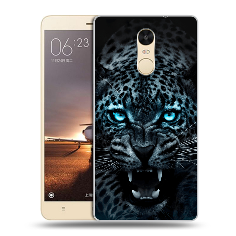 Силиконовый противоударный чехол на Xiaomi RedMi Note 4X с принтом Темный леопард Силиконовый противоударный чехол на Xiaomi RedMi Note 4X с принтом Темный леопард