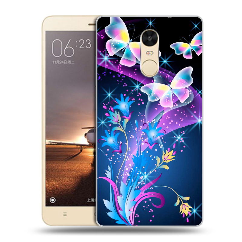 Силиконовый противоударный чехол на Xiaomi RedMi Note 4X с принтом Бабочки Силиконовый противоударный чехол на Xiaomi RedMi Note 4X с принтом Бабочки