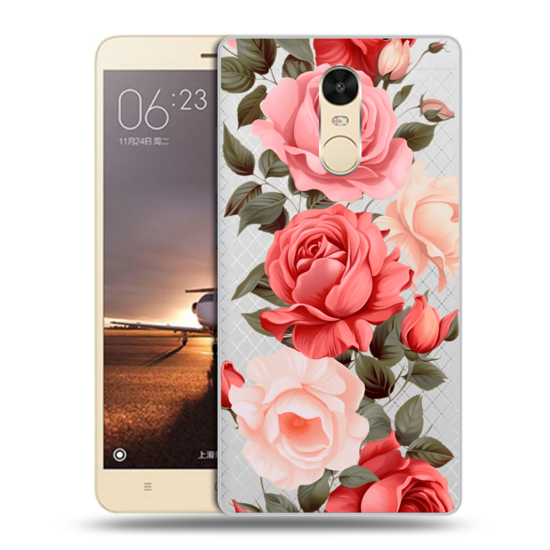 Силиконовый противоударный чехол на Xiaomi RedMi Note 4X с принтом Розы Силиконовый противоударный чехол на Xiaomi RedMi Note 4X с принтом Розы