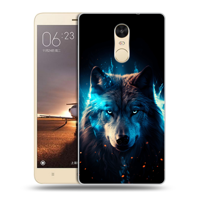 Силиконовый противоударный чехол на Xiaomi RedMi Note 4X с принтом Волк ночной Силиконовый противоударный чехол на Xiaomi RedMi Note 4X с принтом Волк ночной