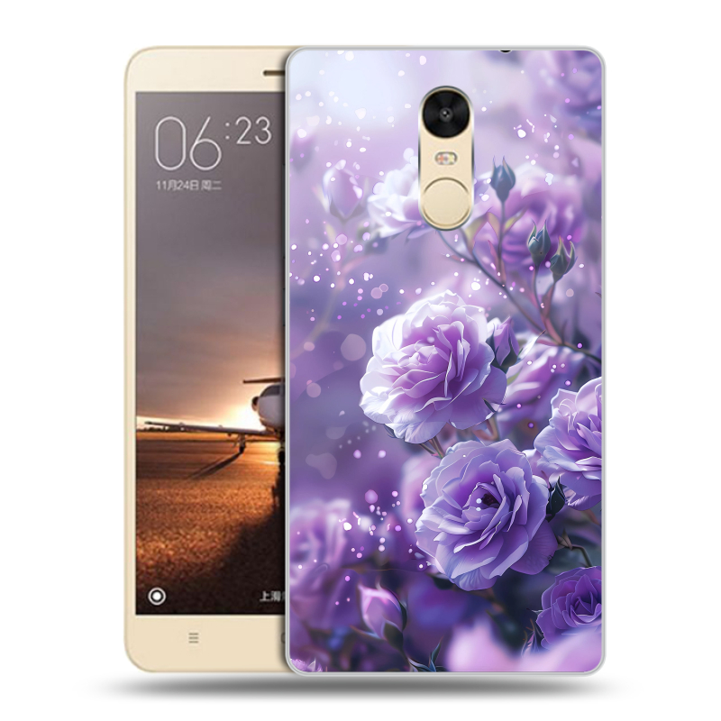 Силиконовый противоударный чехол на Xiaomi RedMi Note 4X с принтом Розы цветы Силиконовый противоударный чехол на Xiaomi RedMi Note 4X с принтом Розы цветы