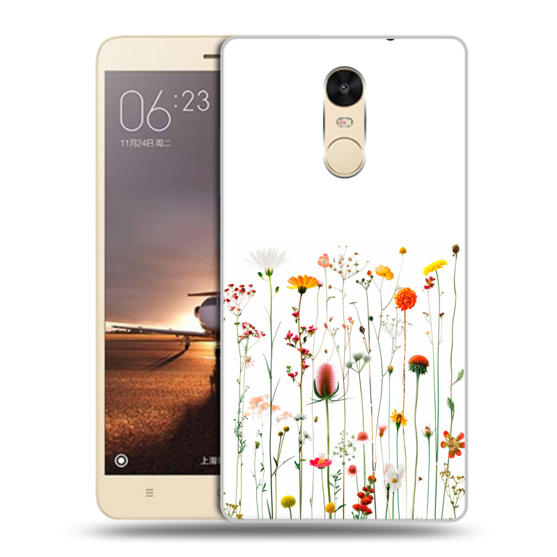 Силиконовый противоударный чехол на Xiaomi RedMi Note 4X с принтом цветы Силиконовый противоударный чехол на Xiaomi RedMi Note 4X с принтом цветы