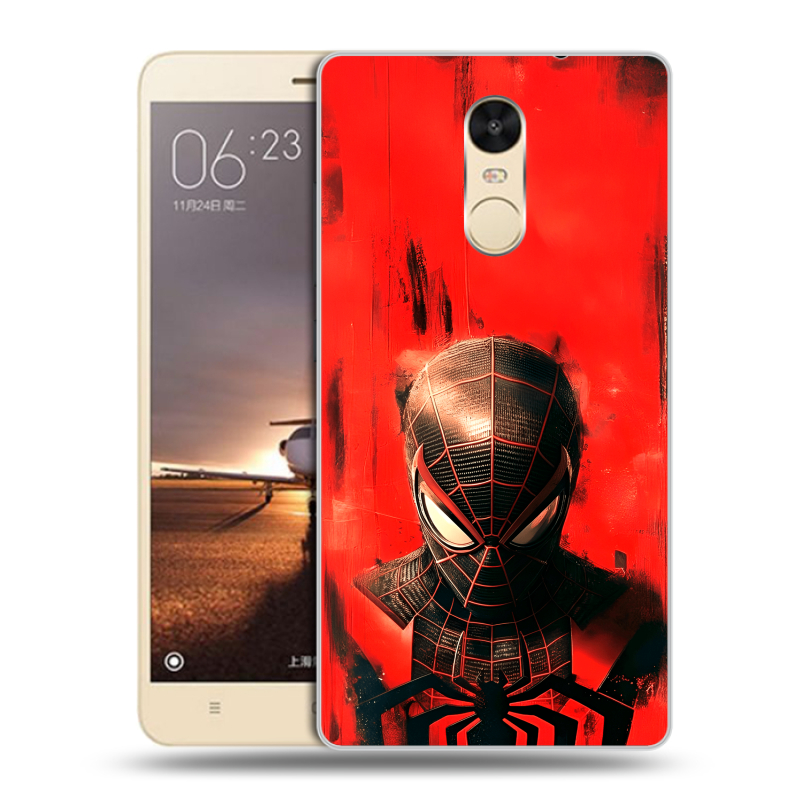 Силиконовый противоударный чехол на Xiaomi RedMi Note 4X с принтом человек паук spiderman Силиконовый противоударный чехол на Xiaomi RedMi Note 4X с принтом человек паук spiderman