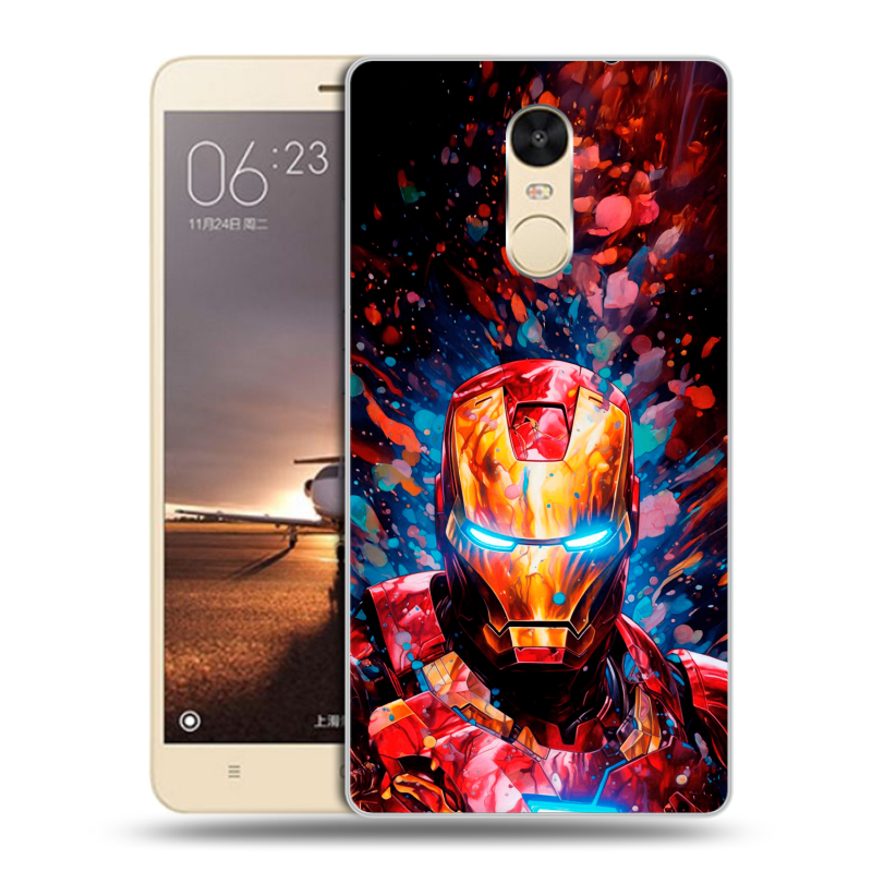Силиконовый противоударный чехол на Xiaomi RedMi Note 4X с принтом Железный человек Ironman Силиконовый противоударный чехол на Xiaomi RedMi Note 4X с принтом Железный человек Ironman