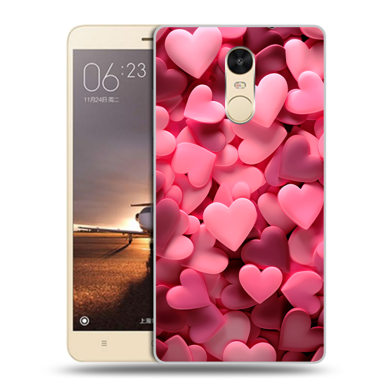 Силиконовый противоударный чехол на Xiaomi RedMi Note 4X с принтом розовые сердечки Силиконовый противоударный чехол на Xiaomi RedMi Note 4X с принтом розовые сердечки