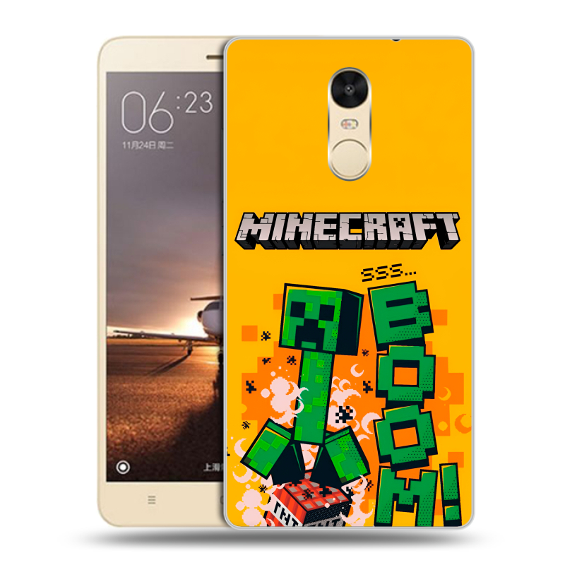Силиконовый противоударный чехол на Xiaomi RedMi Note 4X с принтом Майнкрафт Minecraft Силиконовый противоударный чехол на Xiaomi RedMi Note 4X с принтом Майнкрафт Minecraft
