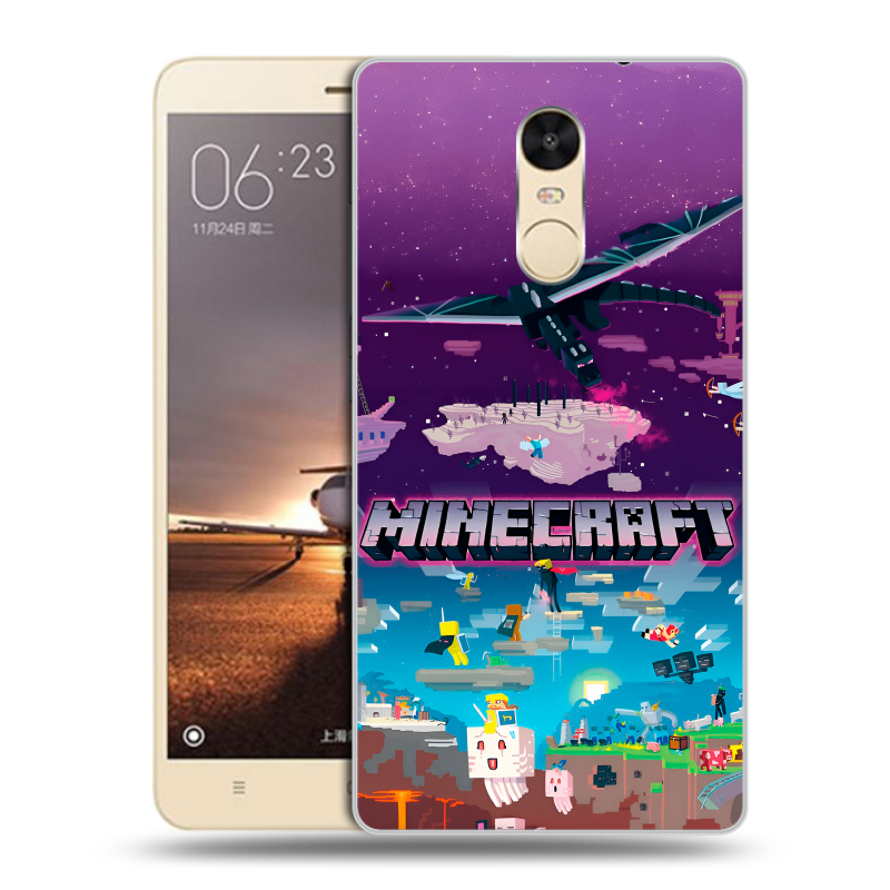 Силиконовый противоударный чехол на Xiaomi RedMi Note 4X с принтом Майнкрафт Minecraft Силиконовый противоударный чехол на Xiaomi RedMi Note 4X с принтом Майнкрафт Minecraft