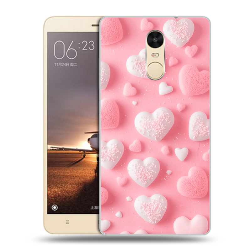 Силиконовый противоударный чехол на Xiaomi RedMi Note 4X с принтом Сердечки Силиконовый противоударный чехол на Xiaomi RedMi Note 4X с принтом Сердечки