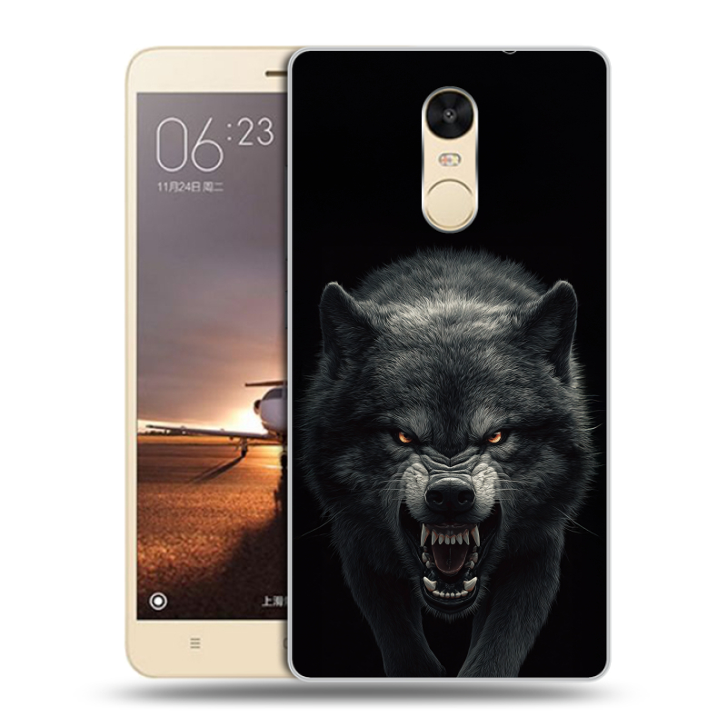 Силиконовый противоударный чехол на Xiaomi RedMi Note 4X с принтом Волк Силиконовый противоударный чехол на Xiaomi RedMi Note 4X с принтом Волк