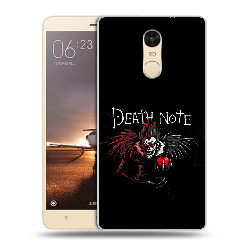 Силиконовый противоударный чехол на Xiaomi RedMi Note 4X с принтом Death note Тетрадь смерти Силиконовый противоударный чехол на Xiaomi RedMi Note 4X с принтом Death note Тетрадь смерти