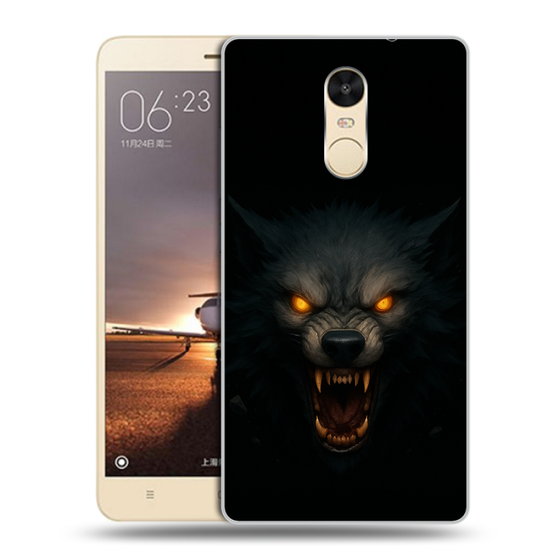 Силиконовый противоударный чехол на Xiaomi RedMi Note 4X с принтом Волк Силиконовый противоударный чехол на Xiaomi RedMi Note 4X с принтом Волк