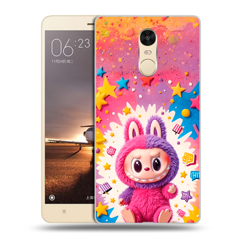 Силиконовый противоударный чехол на Xiaomi RedMi Note 4X с принтом Labubu Лабубу Силиконовый противоударный чехол на Xiaomi RedMi Note 4X с принтом Labubu Лабубу