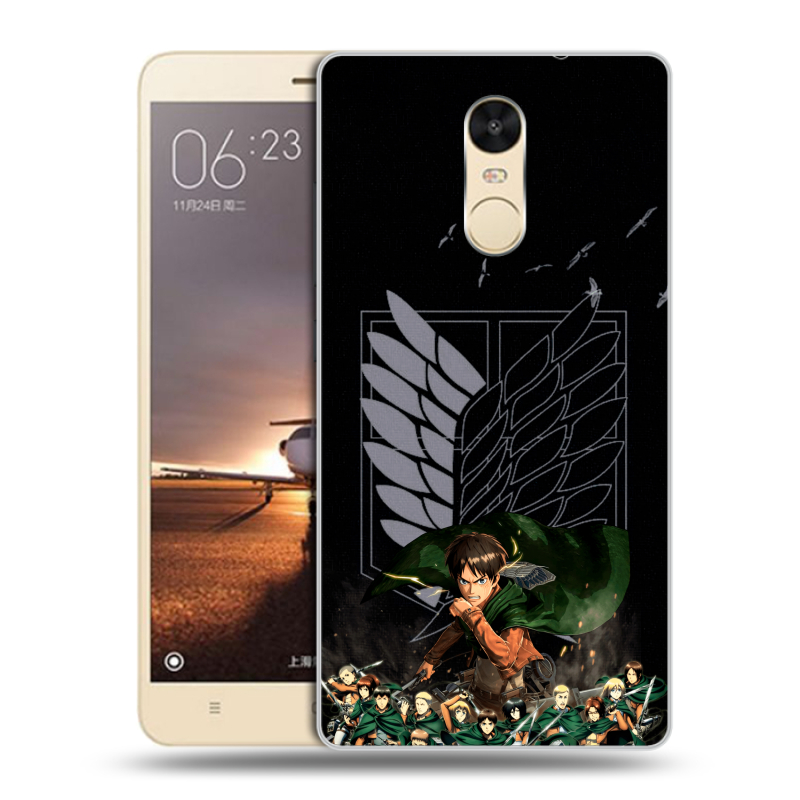 Силиконовый противоударный чехол на Xiaomi RedMi Note 4X с принтом Атака титанов Силиконовый противоударный чехол на Xiaomi RedMi Note 4X с принтом Атака титанов