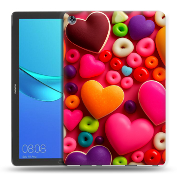 Силиконовый чехол на планшета Huawei MediaPad M5 10.8 с принтом Сердечки Силиконовый чехол на планшета Huawei MediaPad M5 10.8 с принтом Сердечки
