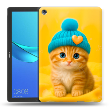 Силиконовый чехол на Huawei MediaPad M5 10.8 с принтом Котенок в шапке Силиконовый чехол на Huawei MediaPad M5 10.8 с принтом Котенок в шапке