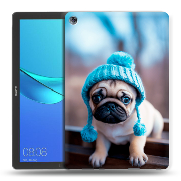 Силиконовый чехол на Huawei MediaPad M5 10.8 с принтом Мопс в шапке Силиконовый чехол на Huawei MediaPad M5 10.8 с принтом Мопс в шапке