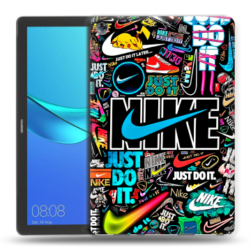 Силиконовый чехол на Huawei MediaPad M5 10.8 с принтом найк nike черный