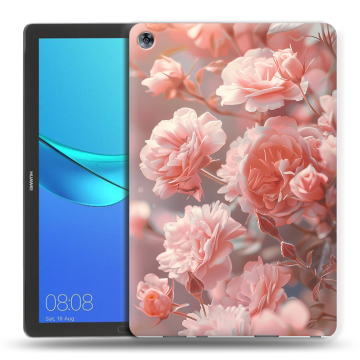 Силиконовый чехол на Huawei MediaPad M5 10.8 с принтом Розовые розы Силиконовый чехол на Huawei MediaPad M5 10.8 с принтом Розовые розы