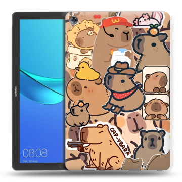 Силиконовый чехол на Huawei MediaPad M5 10.8 с принтом капибара Силиконовый чехол на Huawei MediaPad M5 10.8 с принтом капибара