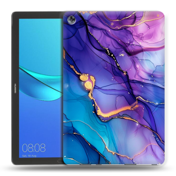 Силиконовый чехол на Huawei MediaPad M5 10.8 с принтом синий мрамор Силиконовый чехол на Huawei MediaPad M5 10.8 с принтом синий мрамор