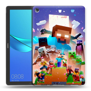 Силиконовый чехол на Huawei MediaPad M5 10.8 с принтом Майнкрафт Minecraft