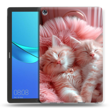 Силиконовый чехол на Huawei MediaPad M5 10.8 с принтом котята котики