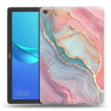 Силиконовый чехол на Huawei MediaPad M5 10.8 с принтом розовый мрамор Силиконовый чехол на Huawei MediaPad M5 10.8 с принтом розовый мрамор