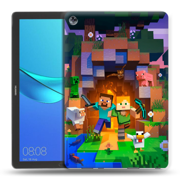 Силиконовый чехол на Huawei MediaPad M5 10.8 с принтом Майнкрафт Minecraft