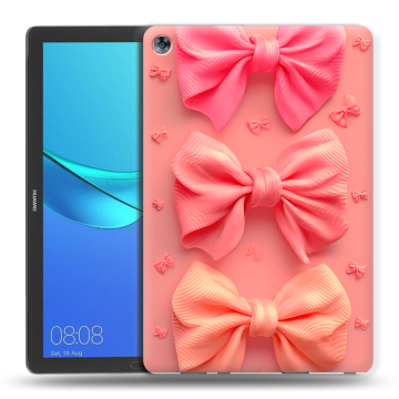 Силиконовый чехол на Huawei MediaPad M5 10.8 с принтом Розовые бантики Силиконовый чехол на Huawei MediaPad M5 10.8 с принтом Розовые бантики