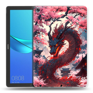 Силиконовый чехол на Huawei MediaPad M5 10.8 с принтом Дракон Японский Силиконовый чехол на Huawei MediaPad M5 10.8 с принтом Дракон Японский
