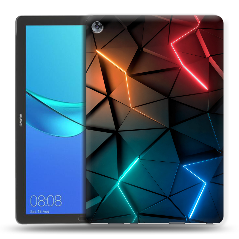 Силиконовый чехол на Huawei MediaPad M5 10.8 с принтом Абстракция неон Силиконовый чехол на Huawei MediaPad M5 10.8 с принтом Абстракция неон