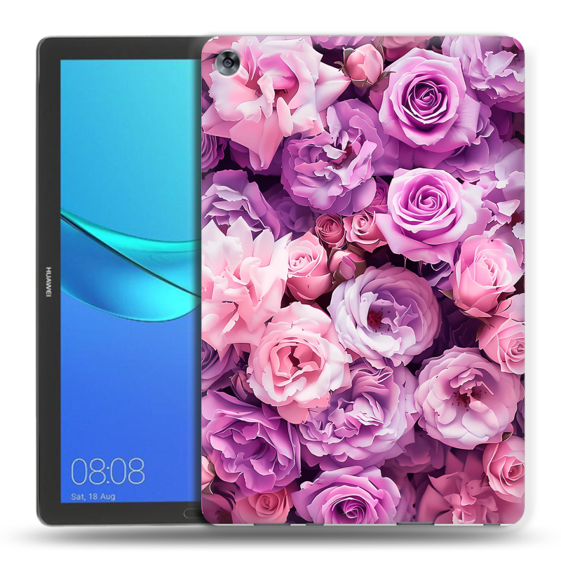 Силиконовый чехол на Huawei MediaPad M5 10.8 с принтом лавандовые розы Силиконовый чехол на Huawei MediaPad M5 10.8 с принтом лавандовые розы