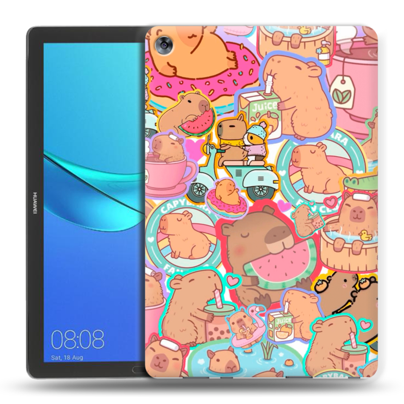 Силиконовый чехол на Huawei MediaPad M5 10.8 с принтом капибары Силиконовый чехол на Huawei MediaPad M5 10.8 с принтом капибары