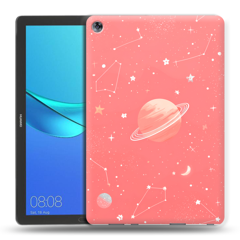 Силиконовый чехол на Huawei MediaPad M5 10.8 с принтом Розовый космос Силиконовый чехол на Huawei MediaPad M5 10.8 с принтом Розовый космос