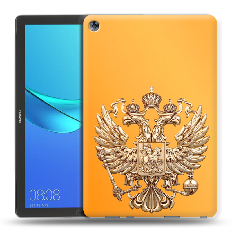 Силиконовый чехол на Huawei MediaPad M5 10.8 с принтом Герб Флаг России Силиконовый чехол на Huawei MediaPad M5 10.8 с принтом Герб Флаг России
