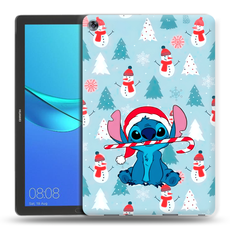 Силиконовый чехол на Huawei MediaPad M5 10.8 с принтом Стич Новый год Силиконовый чехол на Huawei MediaPad M5 10.8 с принтом Стич Новый год