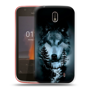 Пластиковый чехол на Nokia 1 с принтом Лесной волк Пластиковый чехол на Nokia 1 с принтом Лесной волк