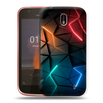 Пластиковый чехол на Nokia 1 с принтом Абстракция неон Пластиковый чехол на Nokia 1 с принтом Абстракция неон