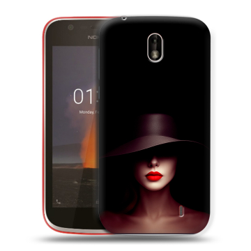 Пластиковый чехол на Nokia 1 с принтом Девушка в шляпе Пластиковый чехол на Nokia 1 с принтом Девушка в шляпе