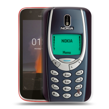 Пластиковый чехол на Nokia 1 с принтом Старый телефон