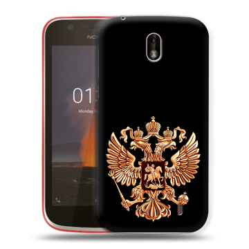 Пластиковый чехол на Nokia 1 с принтом Герб России золотой