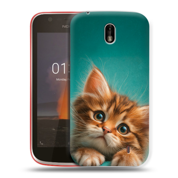 Пластиковый чехол на Nokia 1 с принтом котенок Пластиковый чехол на Nokia 1 с принтом котенок