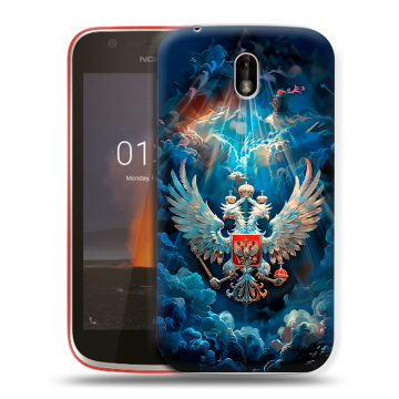 Пластиковый чехол на Nokia 1 с принтом Герб флаг России Пластиковый чехол на Nokia 1 с принтом Герб флаг России