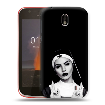 Пластиковый чехол на Nokia 1 с принтом монашка Пластиковый чехол на Nokia 1 с принтом монашка
